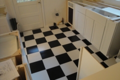 Black and white tile work