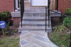Slate Walkway, Steps, & Wrought Iron Railing in Silver Spring, Maryland