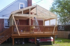 Roof Constucted over existing deck in Rosedale Maryland